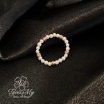 Piccolo anello in argento rosa e micro perle