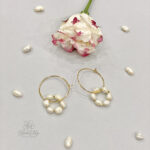 orecchini artigianali cerchio con perle