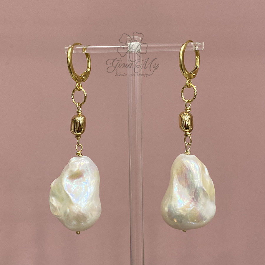 Orecchini in argento grandi perle scaramazze