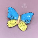 Spilla farfalla blu e gialla ucraina
