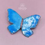 Spilla farfalla azzurra artigianale