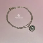 Gioiello artigianale ciondolo in argento 925 con pietra quarzo tormalinato