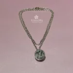 Idea regalo donna ciondolo con quarzo tormalinato naturale in argento 925