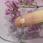 Girocollo fine argento 925 pietra preziosa opale rosa