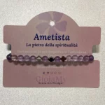 Bracciale che parla in ametista naturale e ematite argentata