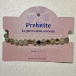 Bracciale che parla in prehnite naturale e ematite argentata