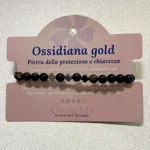 Bracciale che parla ossidiana gold
