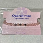 Bracciale che parla quarzo rosa e fiore di ematite argentata