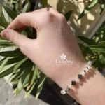 Bracciale regalo ideale in cristallo di rocca e ematite argentata