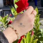 Bracciale regalo ideale in prehnite naturale e ematite