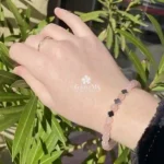 Bracciale regalo ideale in quarzo rosa e ematite