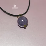 Ciondolo pietra ametista naturale e cordino - immagine 2