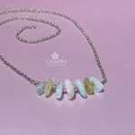 Collana artigianale particolare con acquamarina e morganite naturale