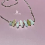 Collana in argento 925 con acquamarina e morganite naturale