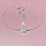 Girocollo in acquamarina naturale in argento 925