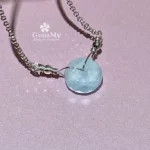 Girocollo particolare in acquamarina naturale azzurra in argento 925