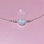 Regalo ideale donna girocollo in acquamarina naturale in argento 925