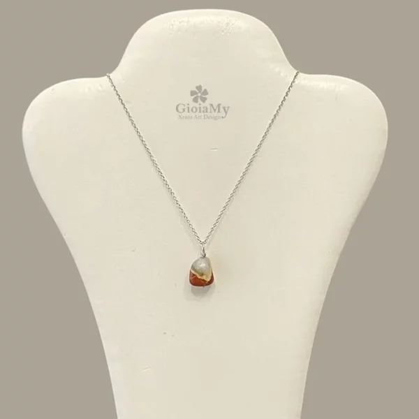 Ciondolo con diaspro rosso naturale grezzo