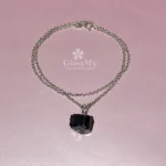 Ciondolo con tormalina nera grezza in argento 925