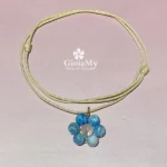 Ciondolo cristalloterapia con apatite azzurra e quarzo