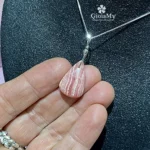 Ciondolo cristalloterapia con rodocrosite preziosa a goccia in argento (5)