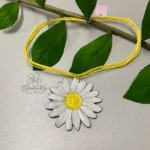Ciondolo grande particolare regalo ideale donna smaltato margherita