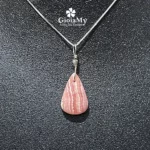 Ciondolo idea regalo per donna pietra rodocrosite a goccia