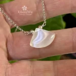 Gioiello con pietra selenite naturale e girocollo in argento 925