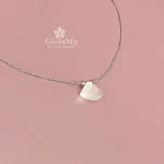 Girocollo artigianale particolare con selenite naturale in argento 925