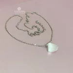 Girocollo sottile ed elegante con selenite naturale in argento 925