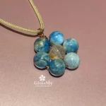 Idea regalo donna ciondolo apatite azzurra e quarzo