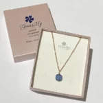 Idea regalo donna ciondolo con cianite blu in argento rosa