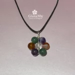 Idea regalo donna ciondolo fiore ametista corniola e avventurina
