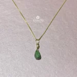 Idea regalo donna ciondolo zoisite rubino a goccia in argento dorato