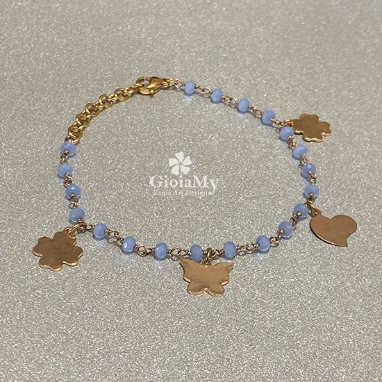 idea regalo donna bracciale con cristalli e ciondoli