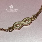 idea regalo donna braccialetto infinito con zirconi in argento placcato oro rosa
