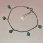 Bracciale artigianale pendente con amazzonite in argento 925
