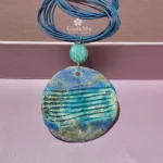 Collana oceano Raku con amazzonite in argento 925
