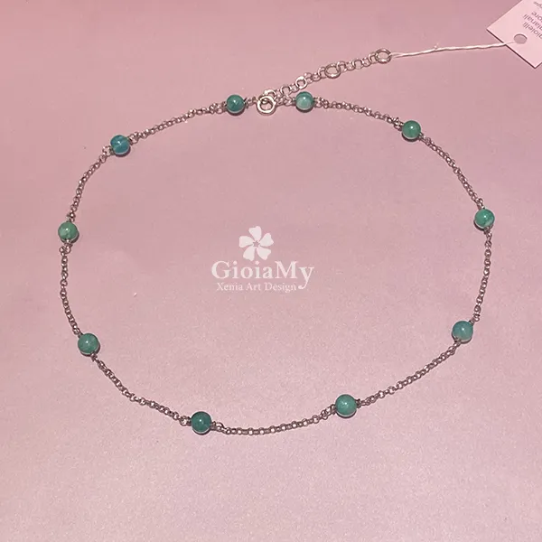 Elegante girocollo in amazzonite argento 925