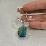 Gioielli per donna o uomo portachiavi con agata blu