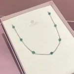 Idea regalo donna girocollo sottile con amazzonite in argento 925