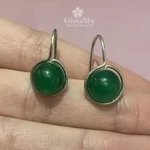 Idea regalo donna orecchini con agata verde in argento 925