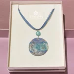 Idea regalo per donna collana in Raku e amazzonite in argento 925