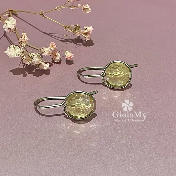 Orecchini fatti a mano con pietre di citrino in argento 925