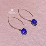 Orecchini con lapislazzuli in argento rosa
