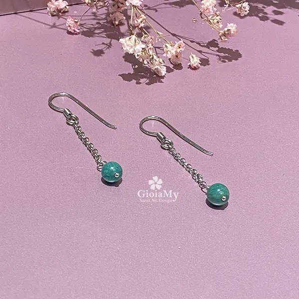 Orecchini pendenti amazzonite in argento 925