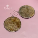 Orecchini vistosi in tecnica Raku tondi in argento 925