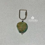 Portachiavi con pietra agata verde unisex