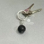 Portachiavi regalo uomo o donna con pietra di lava vulcanica