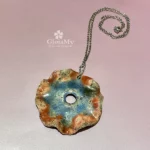 Raku ciondolo particolare artigianale con catena in argento 925